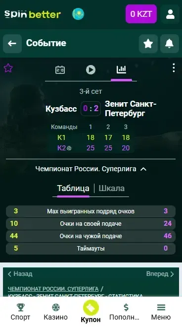 Spinbetter: ставки в режиме реального времени в Казахстане