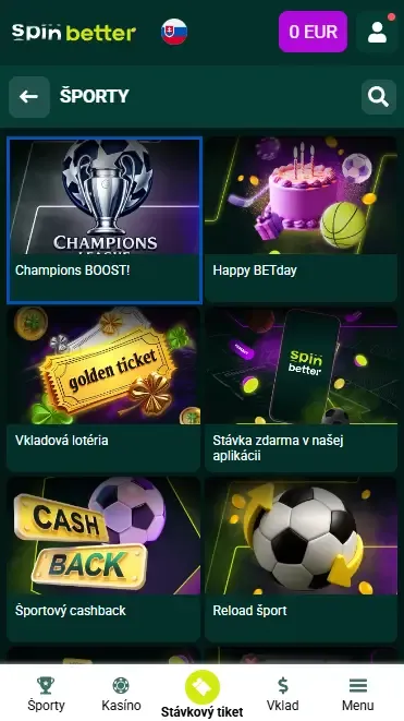 Sezónne a špeciálne bonusy v Spinbetter Slovensko