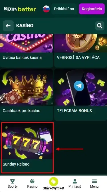Vkladový bonus do kasína Spinbetter