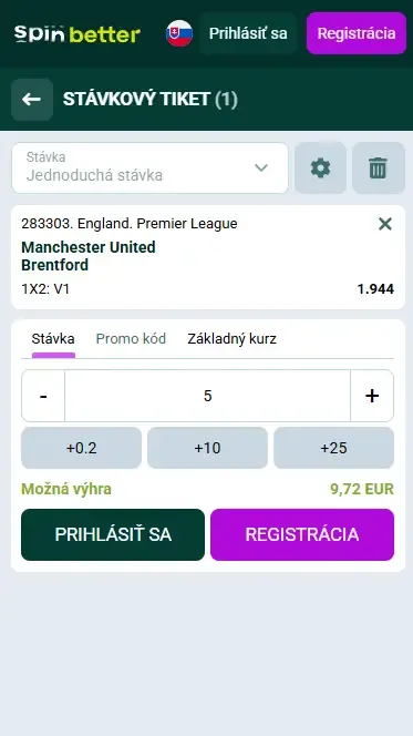 Začnite stávkovať na Spinbetter