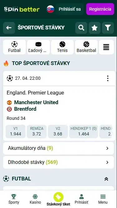 Spinbetter – stávkovanie naživo