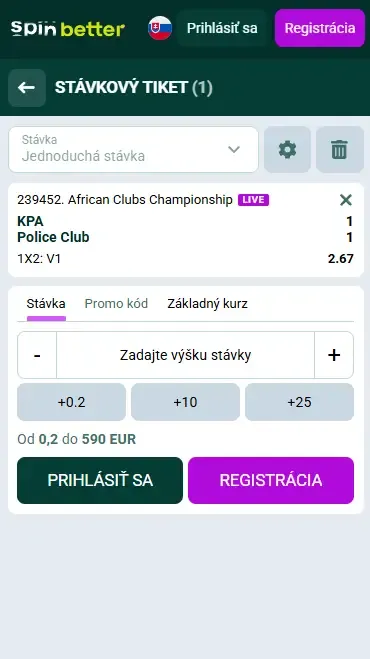 Spinbetter Slovensko – stávkový tiket na volejbal