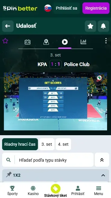 Spinbetter Slovensko – Priamy prenos volejbalu