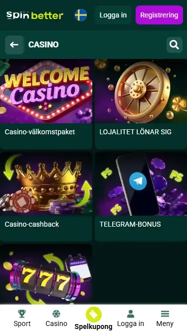 Spinbetter SE löpande casinobonusar