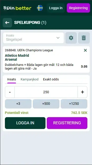 Börja spela på Spinbetter