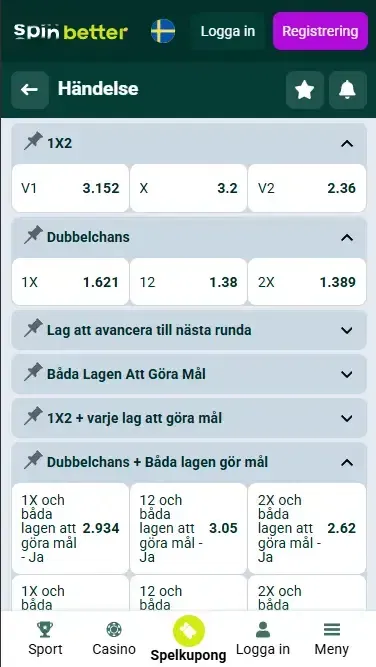 Spinbetter Betting Marketsr