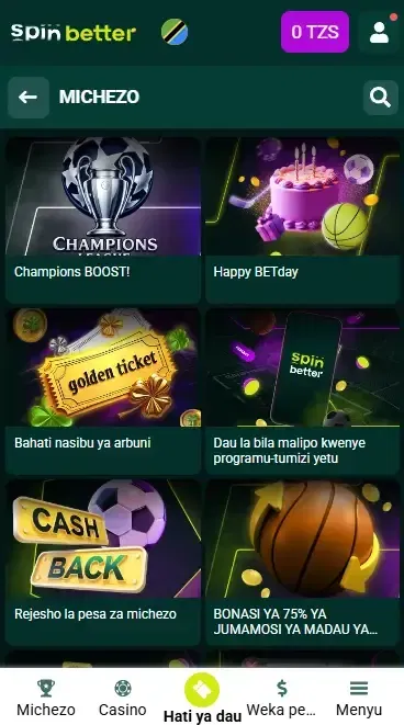 Bonasi za Michezo za Spinbetter Tanzania