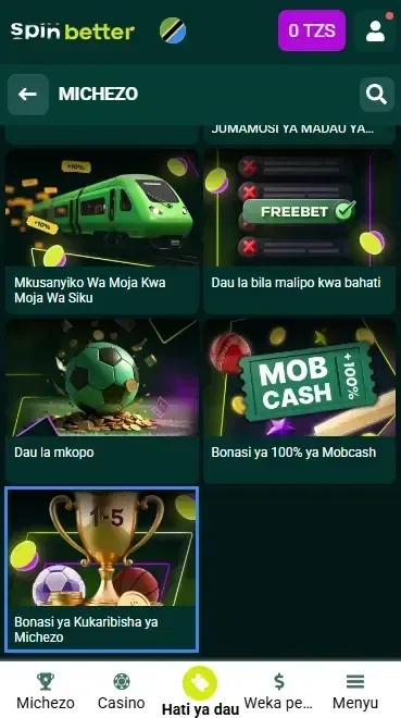 Spinbetter TZ: Bonasi ya Karibu ya Kubashiri Michezo