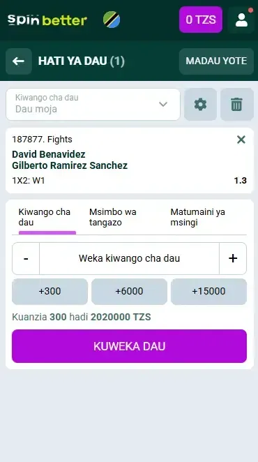 Fomu ya Dau la Kumpiga Ndondi ya Spinbetter