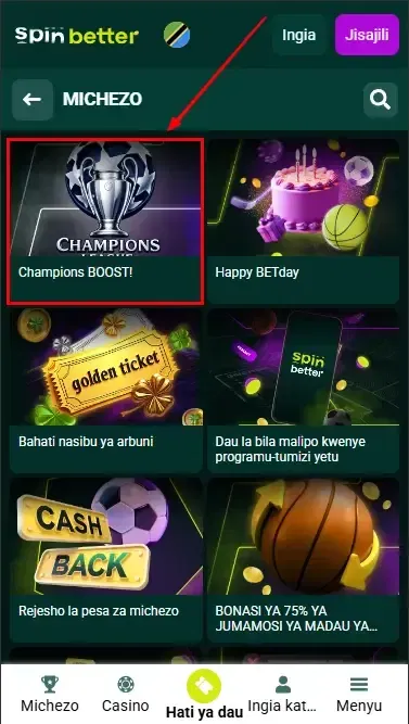 Bonasi za Msimu na Maalum