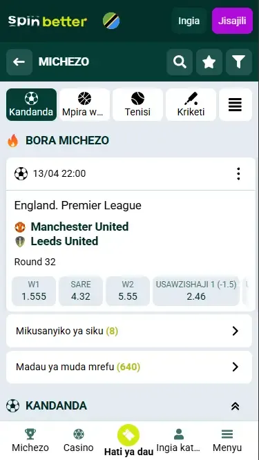 Ubashiri wa Moja kwa Moja wa Spinbetter