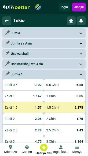 Handicap ya Spinbetter