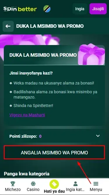 Spinbetter Tanzania: Angalia Nambari ya Promosheni