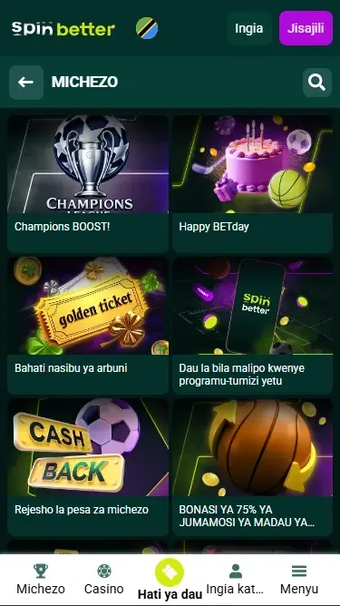 Spinbetter Tanzania: Bonasi za Michezo