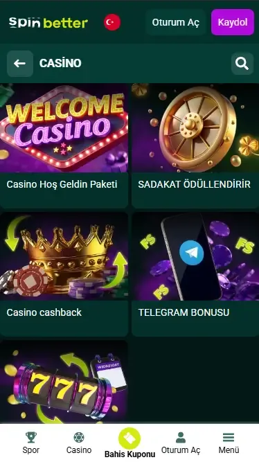 Spinbetter TR Casino Devam Eden Bonuslar
