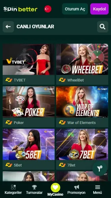 Spinbetter Türkiye: TV Oyunları