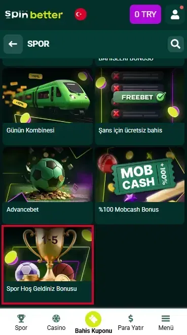 Spibetter Türkiye: Spor Hoş Geldin Bonusu