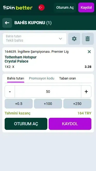 Spinbetter Türkiye'de Bahis Yapmaya Başlayın