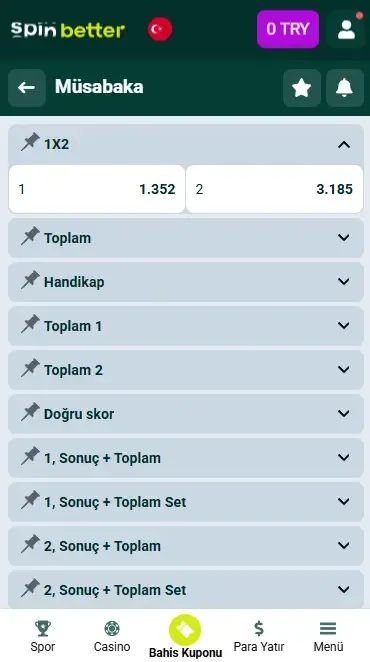 Spinbetter Türkiye Bahis Piyasaları