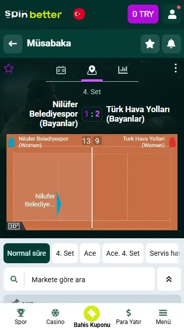 Spinbetter Türkiye Voleybol Canlı Yayın