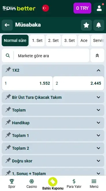 Spinbetter Türkiye Voleybol Maç Galibi